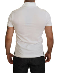 Dolce & Gabbana Weißes Baumwoll-Polo-T-Shirt mit Logo und kurzen Ärmeln