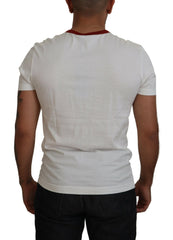 Dolce & Gabbana Baumwoll-T-Shirt mit Rundhalsausschnitt und Logo-Print in Weiß