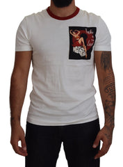 Dolce & Gabbana Baumwoll-T-Shirt mit Rundhalsausschnitt und Logo-Print in Weiß