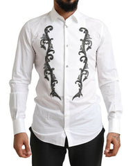 Dolce & Gabbana Weißes Smokinghemd im Slim-Fit-Barock-Stil