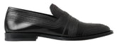 Dolce & Gabbana Schwarze Leder-Slipper-Loafers mit Ziernähten