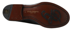 Dolce & Gabbana Schwarze Leder-Slipper-Loafers mit Ziernähten