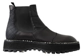 Dolce & Gabbana schwarze Slip-on Stretch-Stiefeletten aus Leder