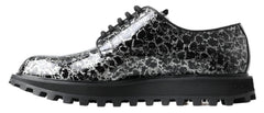 Dolce & Gabbana Schwarz-weiße Derby-Schuhe aus Lackleder