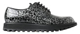 Dolce & Gabbana Schwarz-weiße Derby-Schuhe aus Lackleder