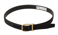 Dolce & Gabbana Gürtel aus schwarzem Canvas und Leder mit goldener Metallschnalle