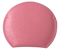 Dolce & Gabbana Pinkes Kalbsleder Rundes Logo-Print Handspiegelhalter
