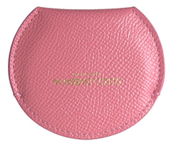Dolce & Gabbana Pinkes Kalbsleder Rundes Logo-Print Handspiegelhalter