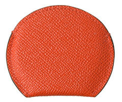 Dolce & Gabbana Oranges Kalbsleder Rundes Logo Handspiegelhalter