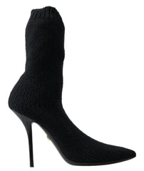 Dolce & Gabbana Schwarze Stilettoabsatz Wadenhohe Damenstiefel