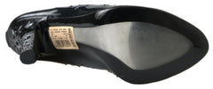 Dolce & Gabbana Schwarze Aschenputtel Absatzschuhe mit Blumenkristallen