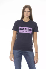 Baldinini Trend Blauw Katoenen Dames T-shirt