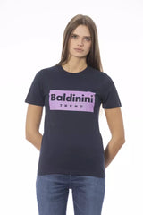Baldinini Trend Blauw Katoenen Dames T-shirt