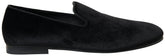 Dolce & Gabbana Schwarze Samt-Slipper Elegante Schuhe