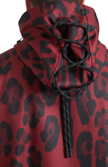 Dolce & Gabbana Roter Regenmantel mit Leopardenmuster und Kapuze