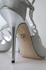 Dolce & Gabbana Silber Schimmernde Sandalen Pumps Schuhe