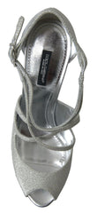 Dolce & Gabbana Silber Schimmernde Sandalen Pumps Schuhe