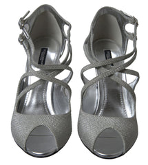 Dolce & Gabbana Silber Schimmernde Sandalen Pumps Schuhe