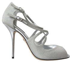 Dolce & Gabbana Silber Schimmernde Sandalen Pumps Schuhe