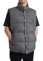 Dolce & Gabbana Elegant Chevron Knit Wool Blend Vest Jacket