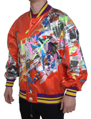 Dolce & Gabbana orangefarbene Polyester-Blousonjacke mit Knöpfen