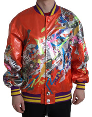 Dolce & Gabbana orangefarbene Polyester-Blousonjacke mit Knöpfen