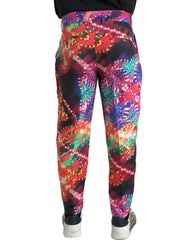 Dolce & Gabbana Herrenhose aus Leinen mit mehrfarbigem Aufdruck