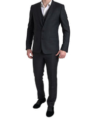 Dolce & Gabbana Schwarzer 3-teiliger Einreiher MARTINI Anzug
