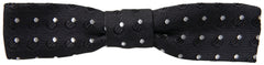 Dolce & Gabbana Schwarze gepunktete Seidenfliege für Herren, verstellbar