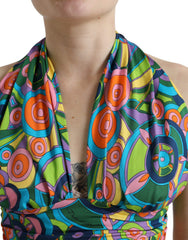 Dolce & Gabbana Mehrfarbiges Neckholder-Crop-Top ohne Ärmel