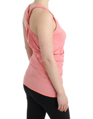 Cavalli Pink cotton tank top