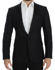 Dolce & Gabbana Schwarzer Blazer aus Wolle im MARTINI Slim Fit