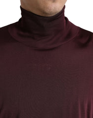 Dolce & Gabbana Burgundfarbener Rollkragenpullover aus Viskose