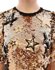Dolce & Gabbana Masterpiece Goldpailletten-Kleid mit Swarovski-Kristallen