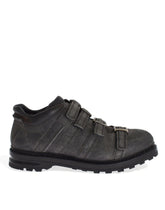 Dolce & Gabbana Stiefeletten aus grauem Leder mit Knöchelriemen