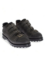 Dolce & Gabbana Stiefeletten aus grauem Leder mit Knöchelriemen