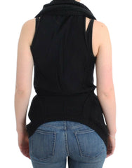 Costume National Schwarze ärmellose Strickjacke