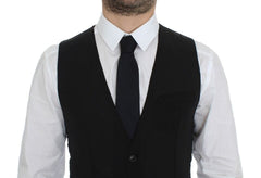 Dolce & Gabbana Schwarze elegante Weste aus Wolle