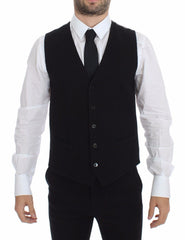 Dolce & Gabbana Schwarze Baumwollkleidweste Blazer Jacke