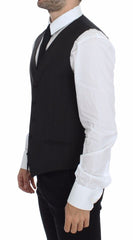 Dolce & Gabbana Grauer Wollstretch-Kleidungs-Westen-Blazer