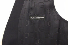Dolce & Gabbana Blauer Baumwoll-Stretch-Kleid-Westen-Blazer
