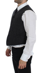 Dolce & Gabbana Grauer Westen-Gilet aus Wollmischung