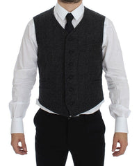 Dolce & Gabbana Grauer Westen-Gilet aus Wollmischung