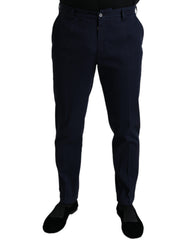 Dolce & Gabbana Dunkelblaue Baumwoll-Stretch-Hose im Slim Fit