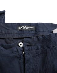 Dolce & Gabbana Dunkelblaue Baumwoll-Stretch-Hose im Slim Fit