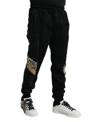 Dolce & Gabbana Schwarze Slim-Fit Jogginghose aus Stretch-Baumwolle