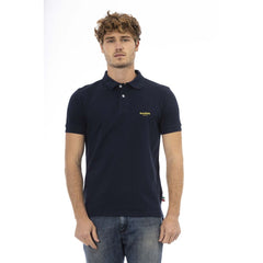 Baldinini Trend Blaues Polohemd aus Baumwolle