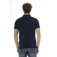 Baldinini Trend Blaues Polohemd aus Baumwolle