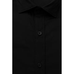 Bagutta Black Cotton Men's Slim Shirt