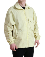 Dolce & Gabbana Gelbe Nylon-Parka-Jacke mit Kragen und durchgehendem Reißverschluss